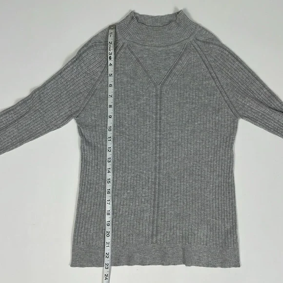 Repetto Gray Knit Mock Neck Long Sleeve Sweater. M. - Picture 10 of 13
